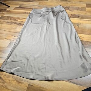 Lauren Ralph Lauren Satin Maxi Skirt Taupe Size 2 Slip Skirt Minimalist
